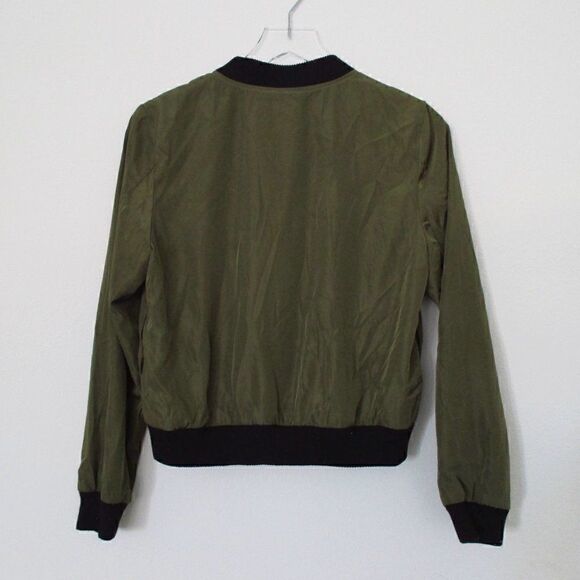 Guess Olive Green Appliqued Bomber Jacket - Picture 4 of 6